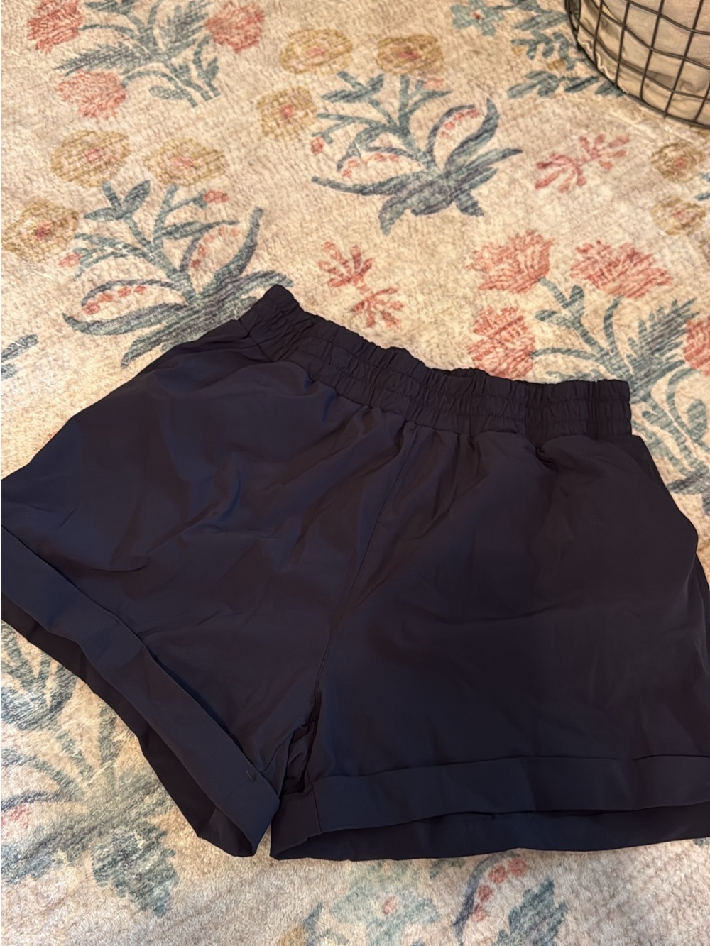 Mono B Navy Elastic-Waist Athletic Shorts